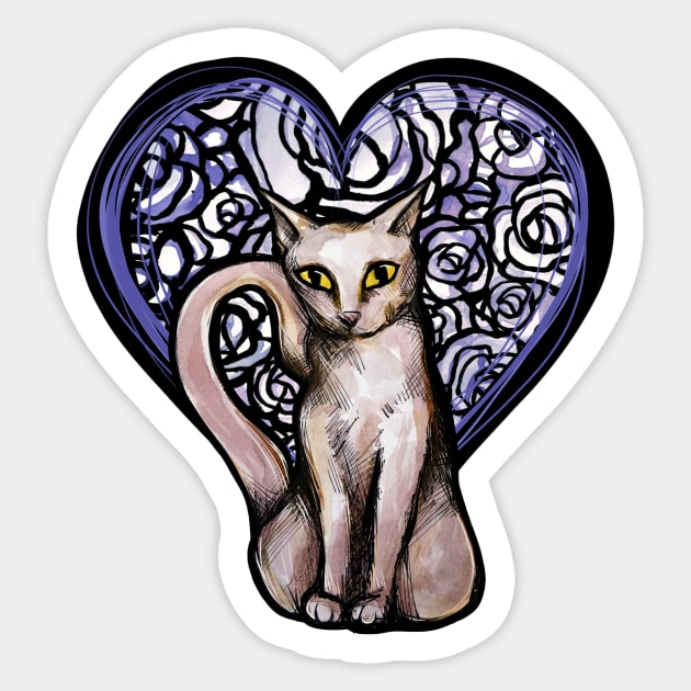 White Cat Sticker by bubbsnugg